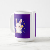 かわいいウサギの星マグカップ - キュートな動物コーヒーカップ コーヒーマグカップ (正面左)