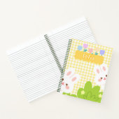 かわいいウサギの春の花のパステルカラー ノートブック (内部)