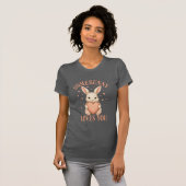 かわいいウサギの暗灰色Tシャツ Somebunny Loves You Tシャツ (正面フル)