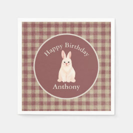 かわいいウサギの水の色の名前の誕生日 スタンダードカクテルナプキン