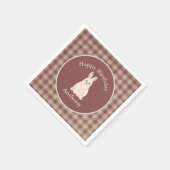 かわいいウサギの水の色の名前の誕生日 スタンダードカクテルナプキン (角)