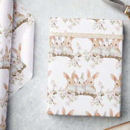 かわいいウサギの水の色イースター ラッピングペーパー