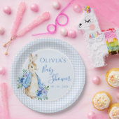 かわいいウサギの水の色ベビーシャワー ペーパープレート (パーティー)