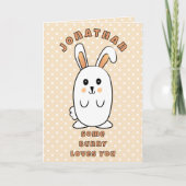 かわいいウサギの漫画いくつかのbunny愛あなた誕生日 カード (正面)