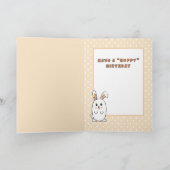 かわいいウサギの漫画いくつかのbunny愛あなた誕生日 カード (内部)