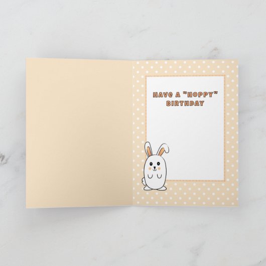 かわいいウサギの漫画いくつかのbunny愛あなた誕生日 カード (内部)