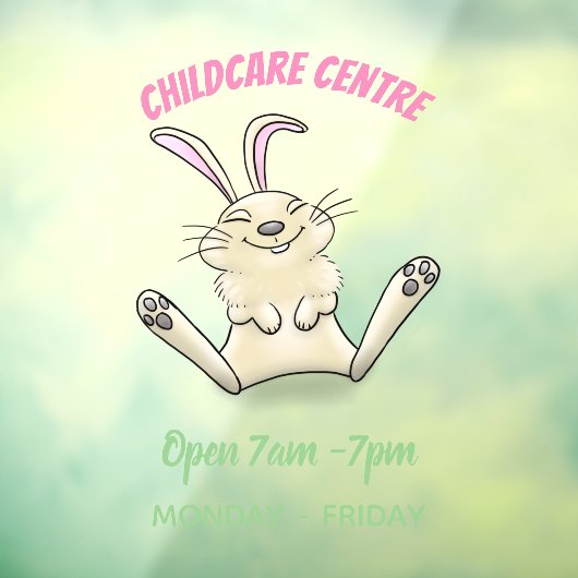 かわいいウサギの漫画イラストレーション ウィンドウサイン (シート3)