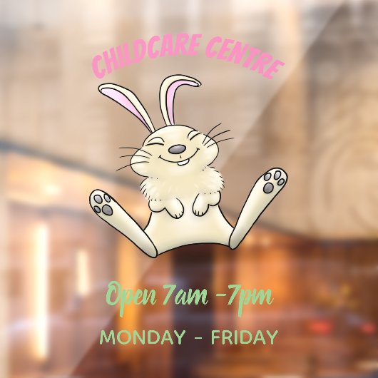 かわいいウサギの漫画イラストレーション ウィンドウサイン (シート2)