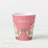 かわいいウサギの漫画イラストレーション カフェラテマグ (正面)