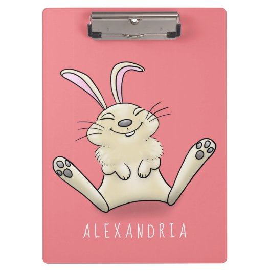 かわいいウサギの漫画イラストレーション クリップボード (正面)