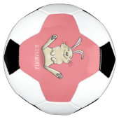 かわいいウサギの漫画イラストレーション サッカーボール (回転)