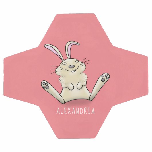 かわいいウサギの漫画イラストレーション サッカーボール (フラット)