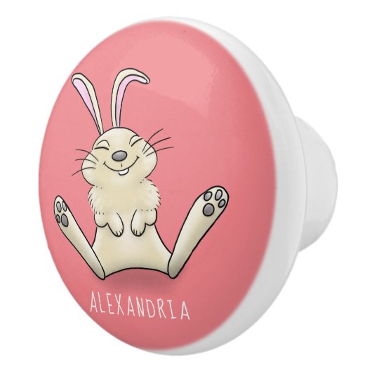 かわいいウサギの漫画イラストレーション セラミックノブ (右)