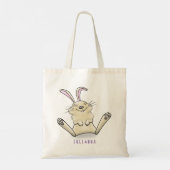 かわいいウサギの漫画イラストレーション トートバッグ (裏面)