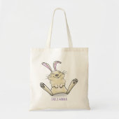 かわいいウサギの漫画イラストレーション トートバッグ (正面)