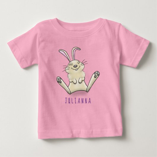 かわいいウサギの漫画イラストレーション ベビーTシャツ (正面)