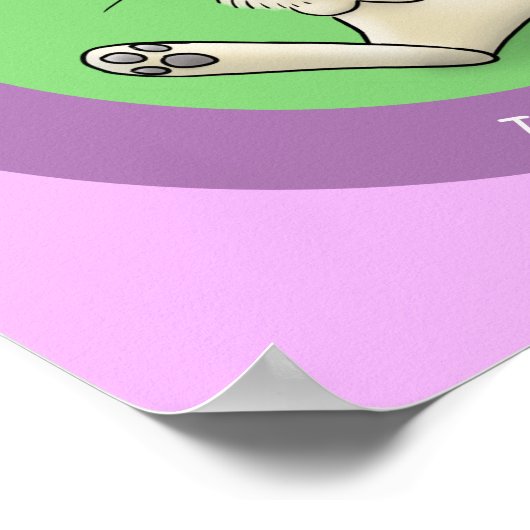 かわいいウサギの漫画イラストレーション ポスター (角)