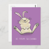 かわいいウサギの漫画イラストレーション ポストカード (正面/裏面)