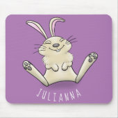 かわいいウサギの漫画イラストレーション マウスパッド (正面)