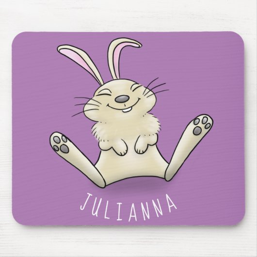 かわいいウサギの漫画イラストレーション マウスパッド (正面)
