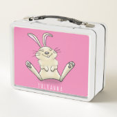 かわいいウサギの漫画イラストレーション メタルランチボックス (裏面)