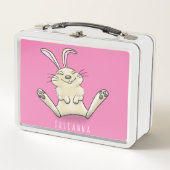 かわいいウサギの漫画イラストレーション メタルランチボックス (正面)