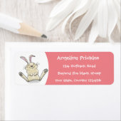 かわいいウサギの漫画イラストレーション ラベル (インサイチュ)