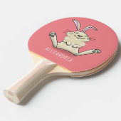 かわいいウサギの漫画イラストレーション 卓球ラケット (正面アングル)