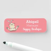 かわいいウサギの漫画イラストレーション 名札 (インサイチュ)