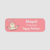 かわいいウサギの漫画イラストレーション 名札 (正面)