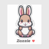 かわいいウサギの漫画キャラクター シール (シート)