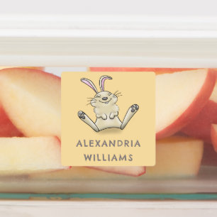 かわいいウサギの漫画パーソナライズされた ラベル