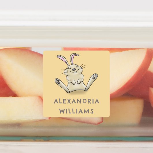 かわいいウサギの漫画パーソナライズされた ラベル (貼付)