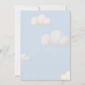 かわいいウサギの熱気球ブルーベビーシャワー 招待状 (裏面)