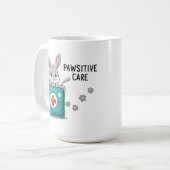かわいいウサギの獣医アシスタント ポジティブケア コーヒーマグカップ (正面左)