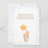 かわいいウサギの男の子と本のリクエスト ベビーシャワーのお知らせ 招待状 (裏面)