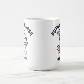 かわいいウサギの看護師グラフィック フューチャーナース コーヒーマグカップ (中央)