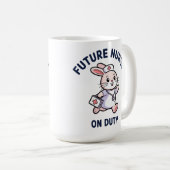 かわいいウサギの看護師グラフィック フューチャーナース コーヒーマグカップ (正面右)
