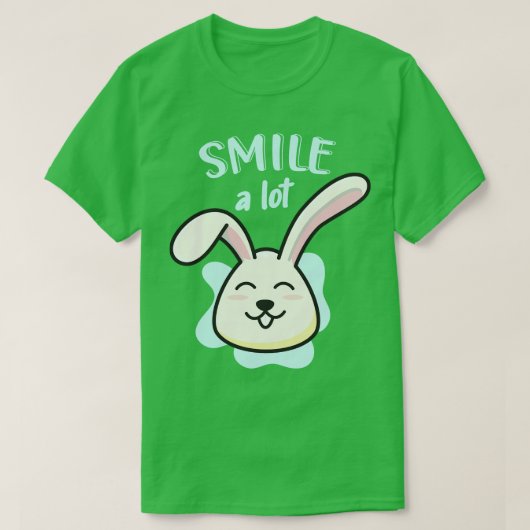 かわいいウサギの笑顔がたくさん 面白いうさぎ Tシャツ (デザイン正面)