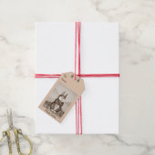 かわいいウサギの笑顔写真 ギフトタグ (より糸付き)