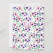 かわいいウサギの編集可能な誕生日招待状 招待状 (裏面)