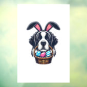 かわいいウサギの耳のセントバーナード犬のイースターエッグオーナー ウィンドウサイン (シート3)