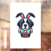 かわいいウサギの耳のセントバーナード犬のイースターエッグオーナー ウィンドウサイン (シート2)