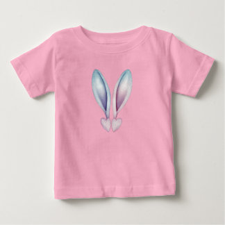 かわいいウサギの耳ハートのシンボル ベビーTシャツ