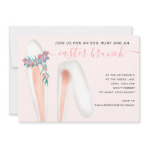 かわいいウサギの耳ピンクのブランチ卵の狩りイースター