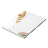 かわいいウサギの花のノートパッド | 水彩ウサギの書き物 ノートパッド (回転)