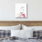 かわいいウサギの花を持つ森の保育園の装飾 キャンバスプリント (インサイチュ (寝室))