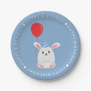 かわいいウサギの誕生パーティー ペーパープレート