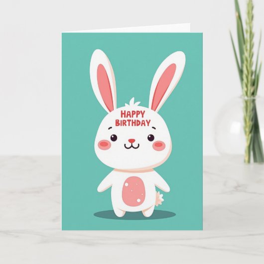 かわいいウサギの誕生日カード カード (正面)