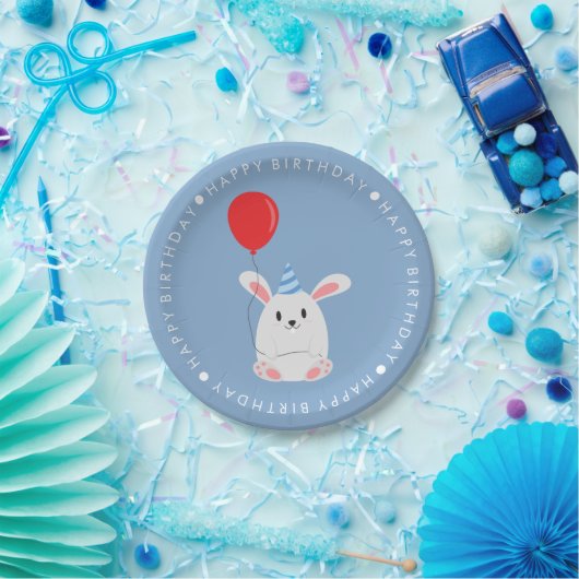 かわいいウサギの誕生日パーティー ペーパープレート (パーティー)